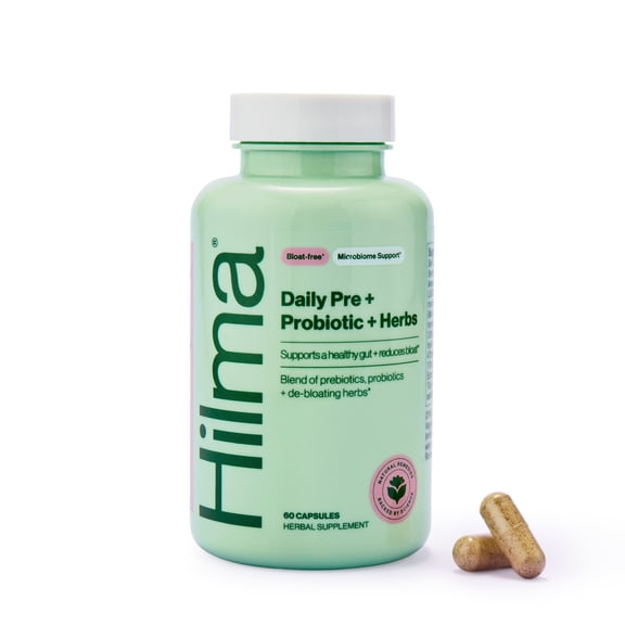 Hilma Daily Pre   Probiotic Herbal Supplement Vegan Capsules, Doctor Formulated, 60 Count