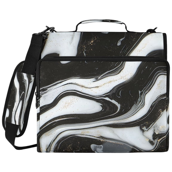 ALAZA Zipper Binder Marble-1 Pattern 2 inch 3 Ring 500 Sheet Capacity Trapper Keeper File Folder Organizer Bag
