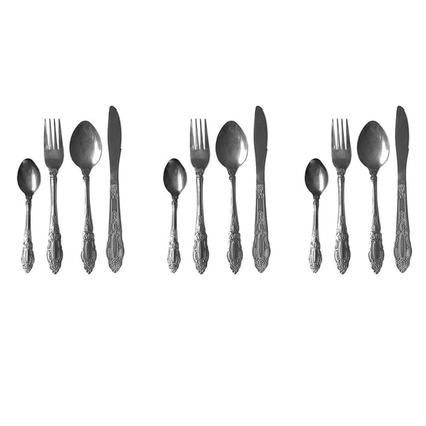 12 Pc Cutlery Set Stainless Steel Eating Utensils Flatware