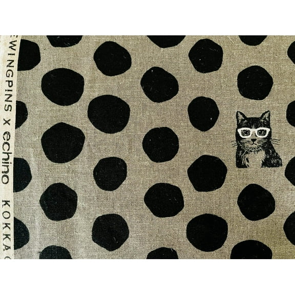 Cat - Cat Cotton Linen Canvas - NekoNoe Echino - Japanese Fabric