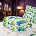 thumbnail image 6 of Manfei Festive Christmas Tree Zipper Twin Comforter Sets with Fitted Sheet and 2 Pillowcases,Traditional Polka Dot Zipper Bedding Set,Green White,Christmas Reversible,4pcs, 6 of 8