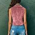 thumbnail image 5 of YanHoo Womens Velvet Vest Vintage Sleeveless V-Neck Button Down Waistcoat Casual Going Out Party Outfits, 5 of 6