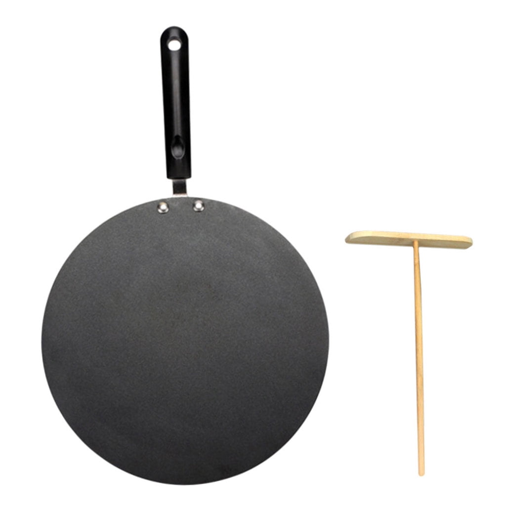 ETHZZLE 1Set Kitchen Pan Non Stick Skillet with Flat Bottom and Wooden Scraper