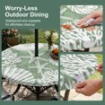 thumbnail image 5 of Round Outdoor Tablecloth with Umbrella Hole and Zipper, Sage Green Coastal Tablecloth with Elastic Waterproof, Conch Nautical Summer Starfish Shell Coral Patio Table Covers for 55" - 60" Pool Tables, 5 of 9