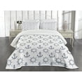 thumbnail image 3 of Ambesonne Anchor Quilted Bedspread Set 2 Pcs, Retro Maritime Design, Twin Size, Navy Blue and White, 3 of 5