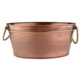 thumbnail image 2 of Winco BT-2215-ACPR 8 gal, 21.25 x 15.25 in. Oval Antique Copper Beverage Tub with Rope Handles, 9.5 in. Tall, 2 of 2