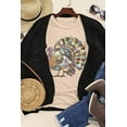 thumbnail image 6 of Women's Khaki Thanksgiving Turkey Print Round Neck T-Shirt for Festive Celebrations | [ZhiHiMeRi] | (US 20-22)2XL, 6 of 6
