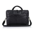 thumbnail image 3 of Leather Briefcase Messenger Bag Laptop Bag Satchel Bags for Men briefcases Office Bag (Black), 3 of 5