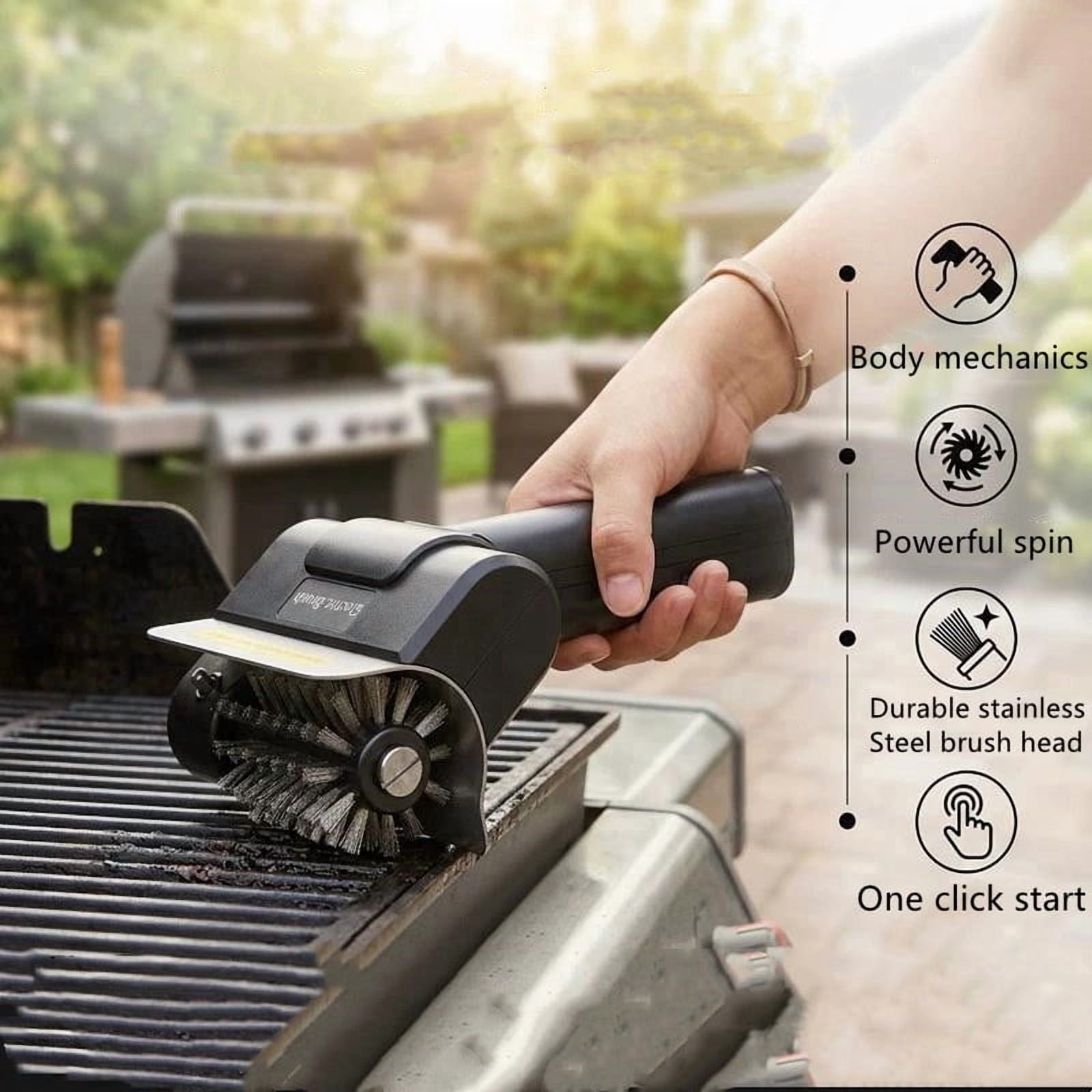 2026 Upgraded 950 RPM Cordless Electric Grill Brush, 4500mAh BBQ Cleaner with LED Light, Dual Safety Lock, Submersible 304 Stainless Steel Splash-Proof Scrubber, Ideal Gift for Men Dad Husband