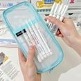 thumbnail image 4 of Mesh Zipper Mesh Pouch, Multifunctional Clear Pencil Case Organizer Stationery Storage Bag, 4 of 5