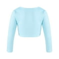 thumbnail image 2 of YONGHS Girls Long Sleeve Knot Ruched Dance Cardigan Shrug Ballet Wrap Sweater Tops Dress Cover Up Light Blue 9-10, 2 of 5