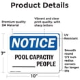 thumbnail image 2 of (2 Pack) Pool Capacity ____ People OSHA Notice Sign 10 Inch X 7 Inch Vinyl Label Decal Sticker Weather Resistant, UV Protected for Workplace, Business, and Construction Site, Made in, 2 of 7