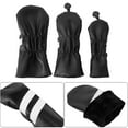 thumbnail image 4 of ROZYARD 3Pcs Stripe Pattern Fairway Wood Headcover Golfs Driver Fairway Hybrids Head Cover, 4 of 13