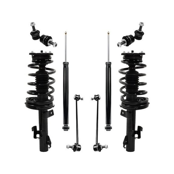 Front and Rear Shock Strut Coil Spring Sway Bar Link Kit - Compatible with 2012 - 2014 Mazda 5 2013