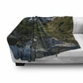 thumbnail image 3 of Mountain Range Soft Flannel Fleece Blanket, Pastoral Nature Snowy Alps Peaks with Lake Creek River Idyllic Spring Scene, Cozy Plush for Indoor and Outdoor Use, 50" x 60", Green White, by Ambesonne, 3 of 6
