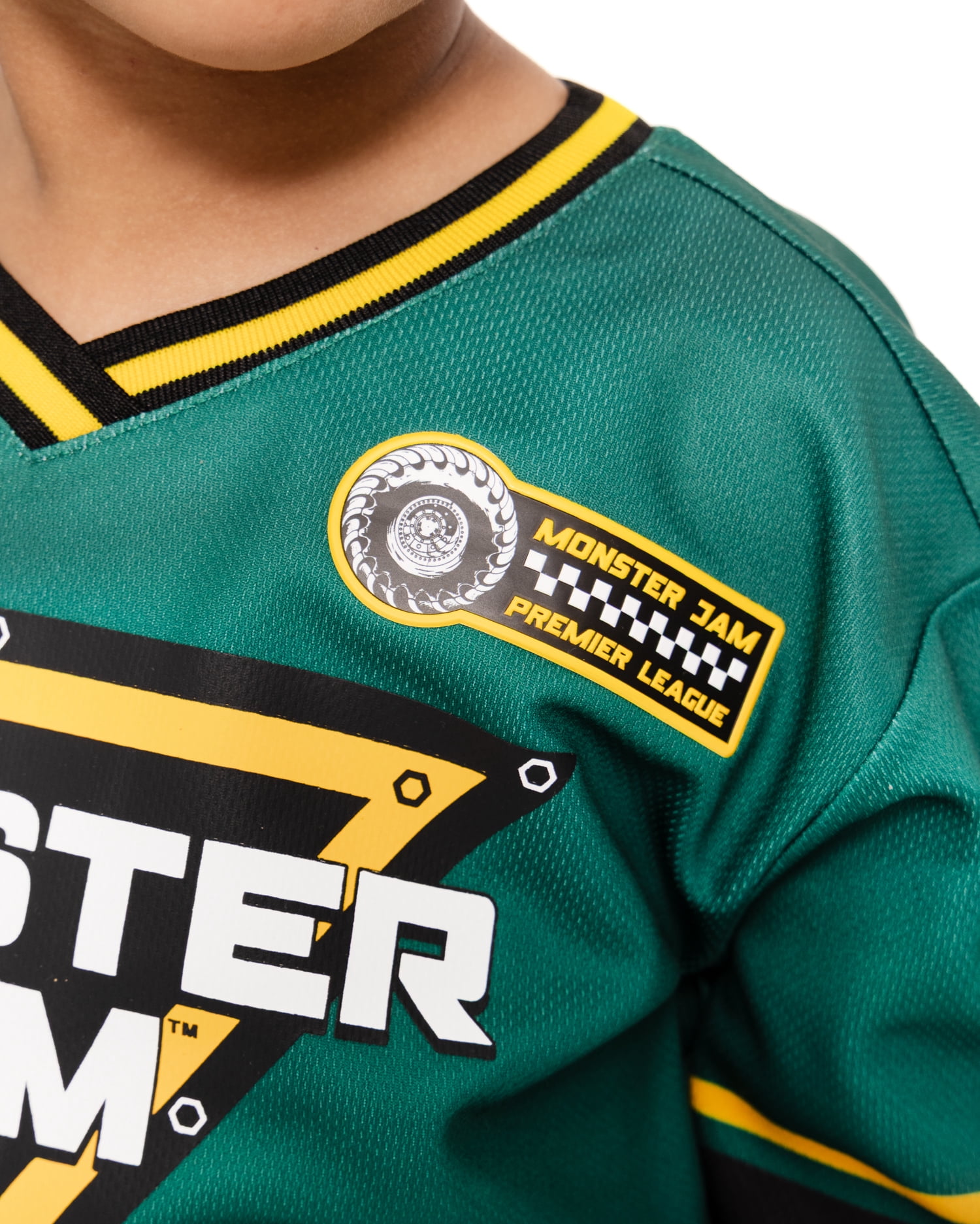 Monster Jam Toddler Boys Graphic Hockey Jersey with Long Sleeves, Sizes 12M-5T