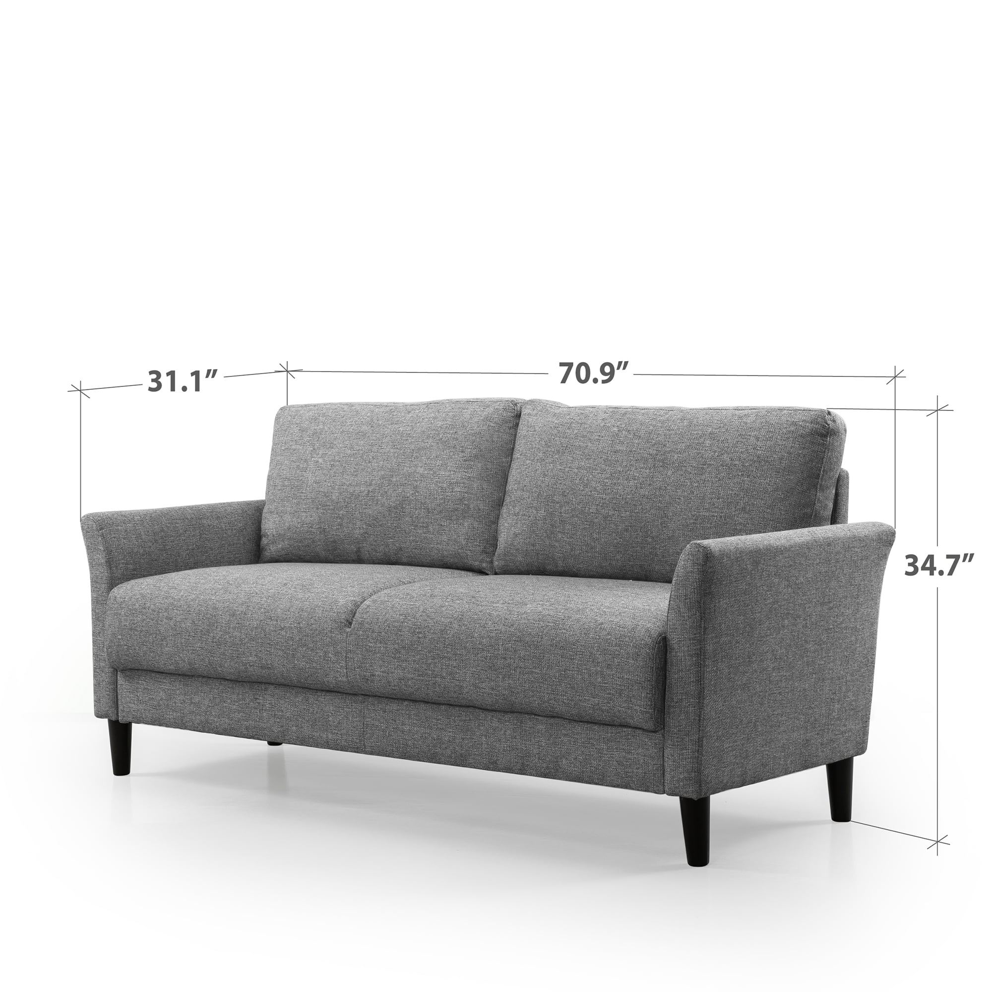 Zinus Jackie Indoor Fabric Sofa Couch, Soft Grey