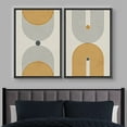 thumbnail image 2 of IDEA4WALL Framed Canvas Print Wall Art Set Mid-Century Modern Geometric Spiral Mosaic Nature Illustrations Modern Art Rustic Decorative for Living Room, Bedroom, Office - 16"x24"x2 Black, 2 of 5
