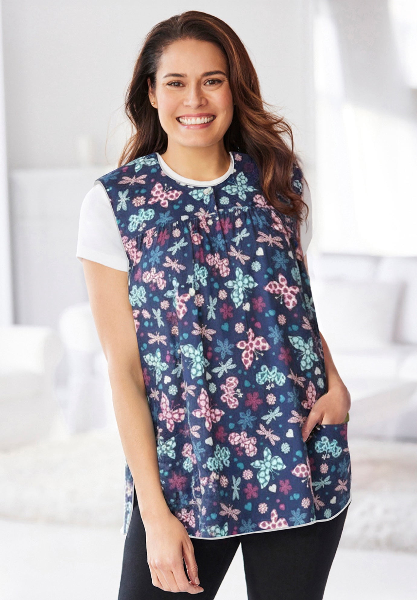 Only Necessities Plus Size Snap-Front Apron