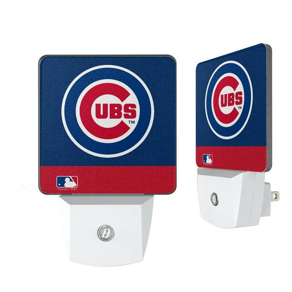 Chicago Cubs Primary Logo Stripe Design Nightlight 2-Pack