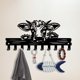 thumbnail image 2 of Llavero de vaca para pared, con 10 ganchos, organizador de llaves de metal, ideal para colgar llaves de granja., 2 of 9