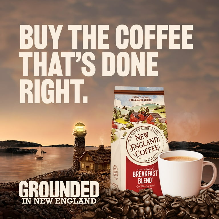 New England Coffee Ground Breakfast Blend Coffee - Medium - 24 oz - 4 / Carton New England Coffee Ground Breakfast Blend Coffee - Medium - 24 oz - 4 / Carton