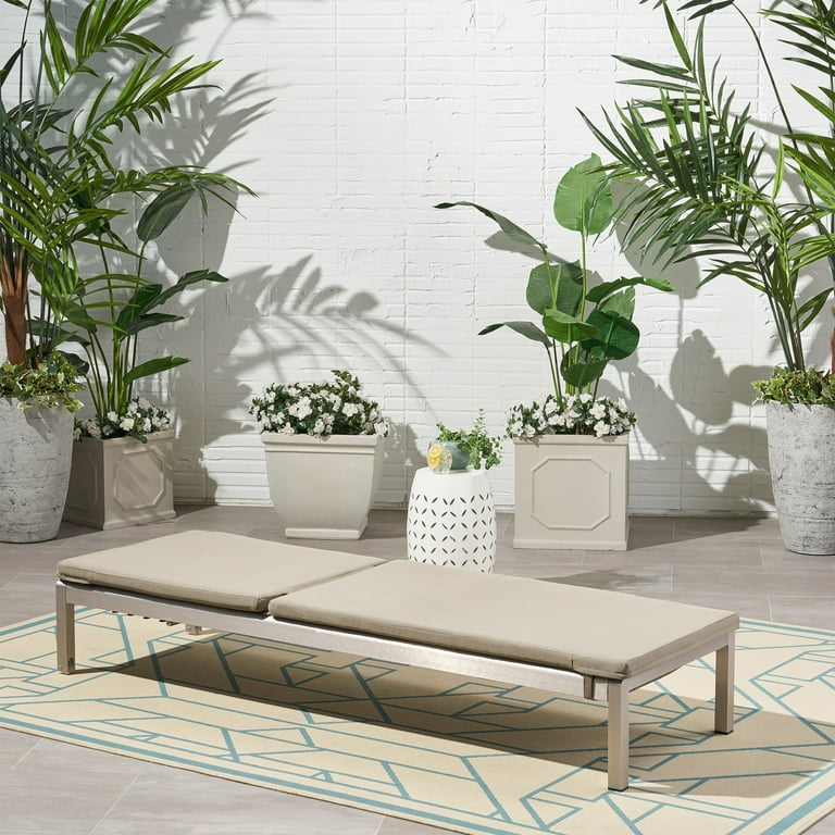 Noble House Cape Coral Outdoor Patio Lounger Polyester Fabric