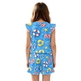 thumbnail image 2 of ZIATUBLES Beach Vacation Print Girls Playsuit Kids Summer Casual Romper Button Ruffle Trim Elastic High Waist Round Neck Jumpsuit Shorts Clothes with Pockets for 9-10 Y, 2 of 6