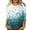 Blue, variant on Holloyiver Women's Fashion Printed T-shirt 3/4 Sleeves Blouse Round Neck Casual Tops White M