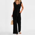 thumbnail image 3 of Kureaily Womens Jumpsuits Casual Summer Outfits Sleeveless Wide Leg Long Pants Rompers Women Casual Jumpsuit, 3 of 5