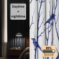 thumbnail image 3 of Navy Blue Branches Birds Blackout Curtains for Bedroom/Living Room, Pinch Pleated Black Out Curtains, Abstract Forest Silhouettes Room Darkening Window Drapes with Hooks 2 Panels, 39"x70", 3 of 8
