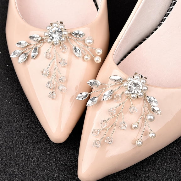 MLINS 1 Pair Shoe Clips Bride Shoe Decorations Wedding Bridal Flower Shoe Clips