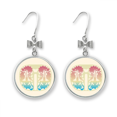 thumbnail image 1 of Peinture Coloré Jaune Fleur Arc Boucles d'Oreilles Goujon Percé Crochet, 1 of 3