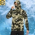 thumbnail image 2 of Dagegui UPF 50+ Hoodie Mens Sunscreen Shirts Camo Long Sleeve Hooded Fishing Tee Summer UV Protection Sun T-Shirts Outdoor Rash Guard Pullover Tops Khaki XL, 2 of 7
