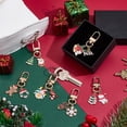 thumbnail image 4 of PH 6pcs Christmas Keychain 6 Styles Santa Claus Snowmen Charm Keychain Xmas Tree Snowflake Pendant Keychains Alloy Enamel Pendant Decorations, 4 of 5