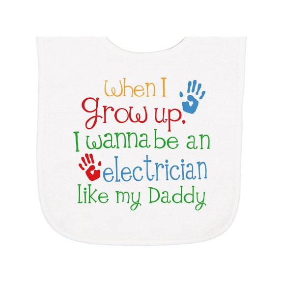 Inktastic Electrician Like Daddy Baby Terry Cloth Bib