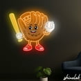 thumbnail image 3 of Shinelab Baseball Glove Mascot Neon Sign, Man Cave Decor, Sport Bar LED Wall Art 15485, 3 of 3