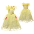 thumbnail image 3 of Disfraz de princesa Disney para niños y niñas, traje informal de bella para fiesta de cumpleaños, 2024, 3 of 5