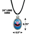 thumbnail image 4 of Sesame Street Grover Face Antiqued Oval Charm Pendant with Black Satin Cord, 4 of 5