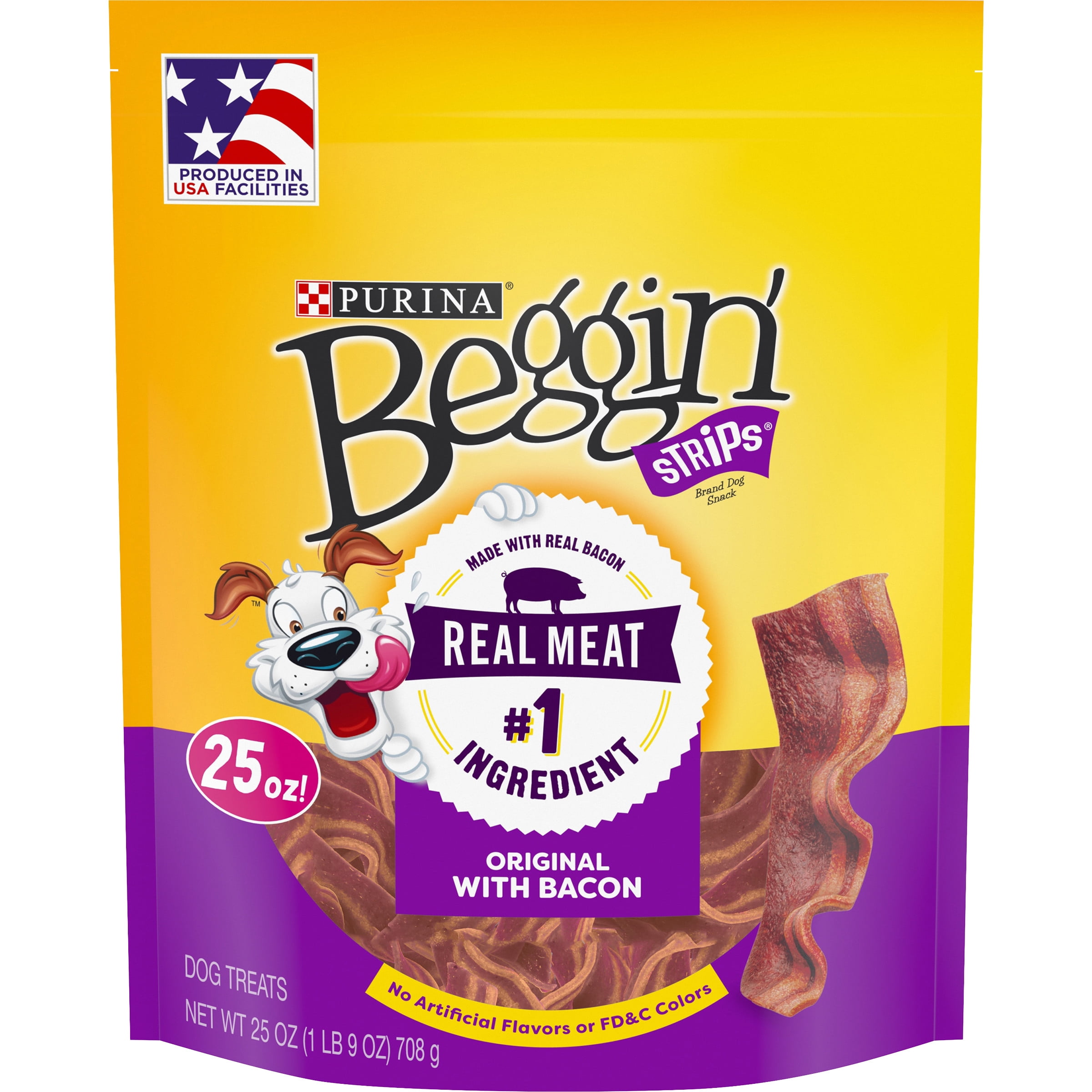 Purina Beggin' Bacon Soft Treats for Dogs, 25 oz Pouch