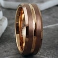 thumbnail image 2 of Tungsten Carbide Rings for Men Wedding Bands for Him 8mm Rose Gold Bronze-Brown, 2 of 8