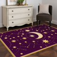 thumbnail image 3 of Star Moon Area Rugs 3x5 ft Retro Gorgeous Gold Polka Dots Stars Moon Purple Washable Rug Non Slip Indoor Carpet Absorbent Floor Mat for Living Room Bedroom Dining Room, 3 of 9