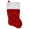 thumbnail image 2 of Northlight Traditional Christmas Stocking with Black Paw Prints  - 14"- Red and White, 2 of 3
