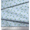 thumbnail image 3 of Soimoi Blue Cotton Jersey Fabric Dot & Freesia Floral Fabric Prints By Yard 58 Inch Wide, 3 of 3