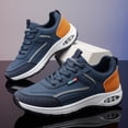 thumbnail image 5 of CORASUN Men's Blue PU Leather Casual Shoes, Waterproof Lightweight Non-Slip Walking Sneakers for Men & Teens, Daily Work and Outdoor Travel, 5 of 10