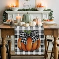 thumbnail image 2 of Fall Table Runner Orange Pumpkin Thanksgiving Decorations Black White Plaid Autumn Table Runners Fall Decor for Dinner Kitchen Thankgiving Holiday Party 13x108 inch, 2 of 8
