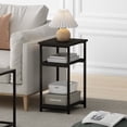 thumbnail image 2 of Furinno Just Side Table, 3-Tier Modern End Table with Metal Frame, Open Shelf Night Stand, Bedside Table, Easy Assembly, for Living Room, Bedroom, Black Espresso, 2 of 5