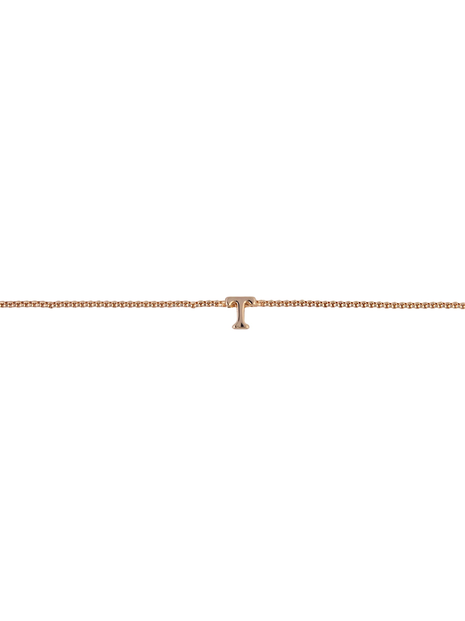 Time and Tru Goldtone 2-Row Rhinestone and Initial "T" Necklace