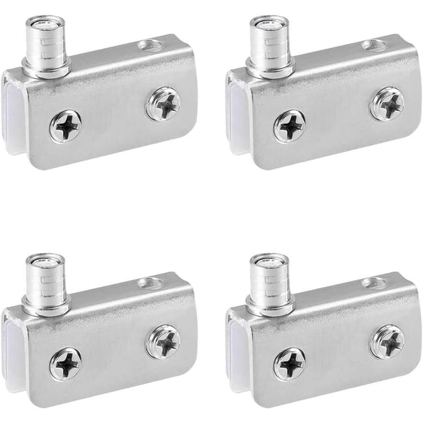 Paquete de 4 pivotes para puertas de cristal, bisagras para puertas de cristal, acero inoxidable, aptos para cristal de 5 a 8 mm.
