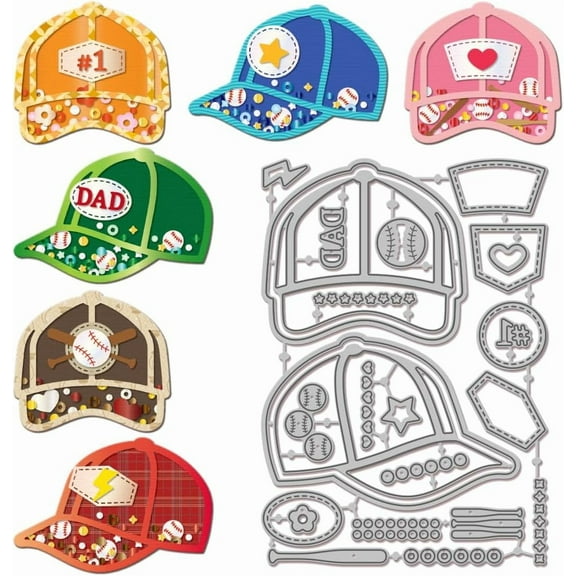 Baseball Cap Cutting Dies Metal Hat Shake Die Cuts Sports Cap Background Cutting Embossing Templates for Scrapbooking Crafts Paper Cards Making